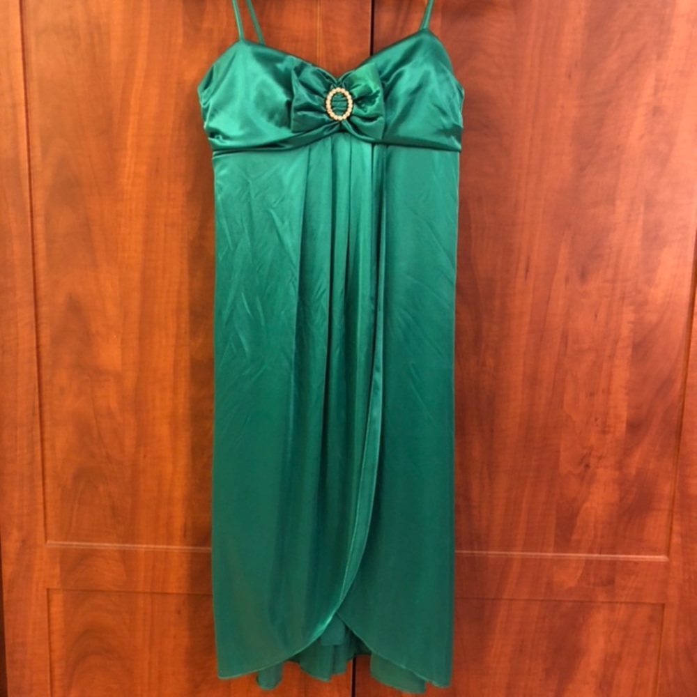 Satin Green Junior Dress
